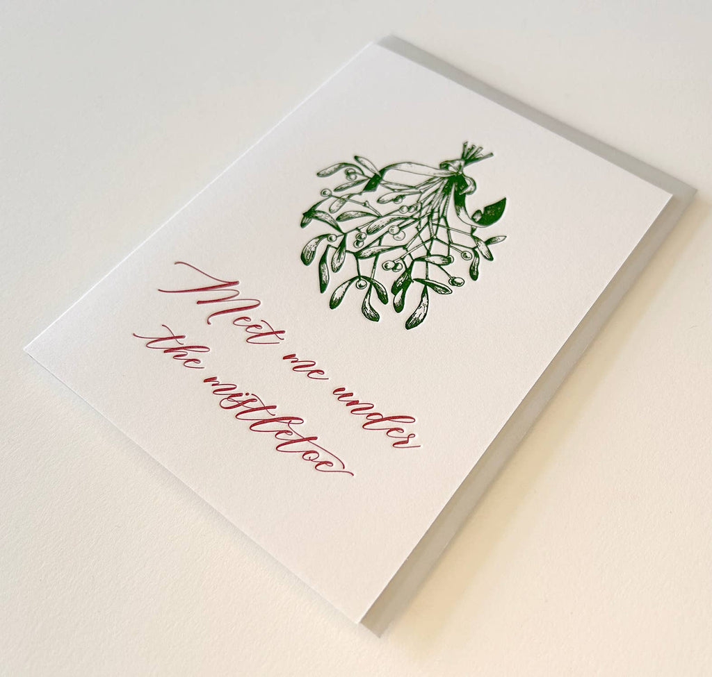 Meet Me Under the Mistletoe Letterpress Card
