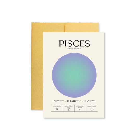 Pisces Zodiac Aura Greeting Card