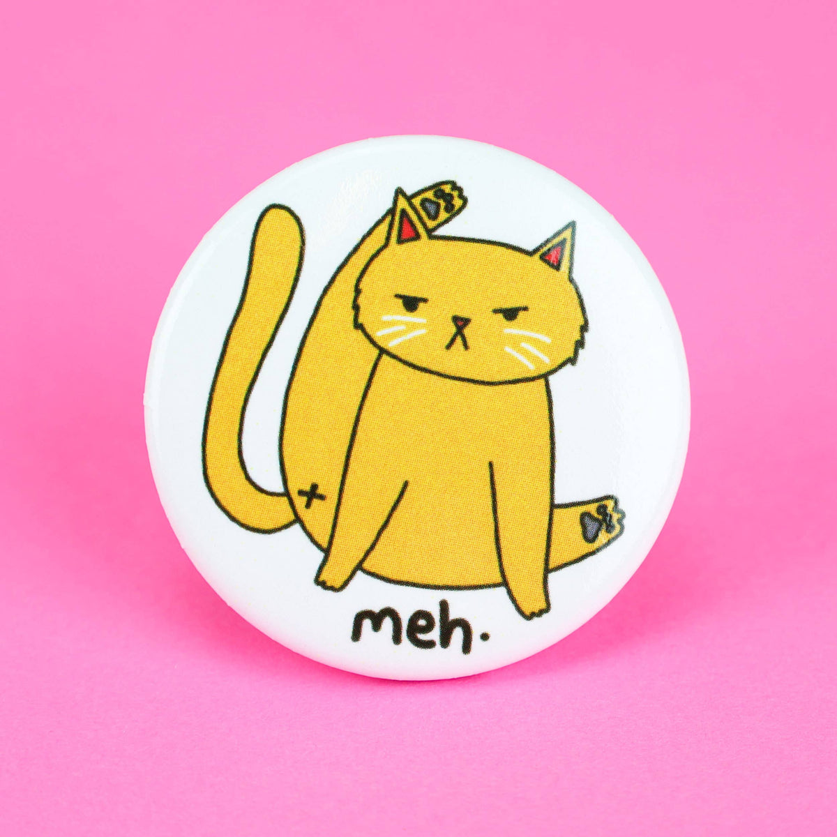 Meh Awkward Kitty Button