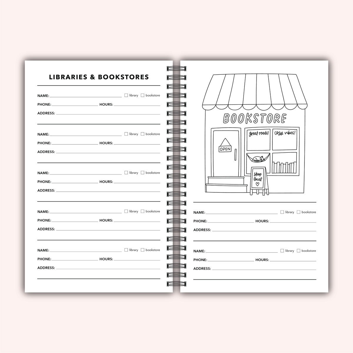 Reading Heart Reading Log Journal | Book Review Tracker
