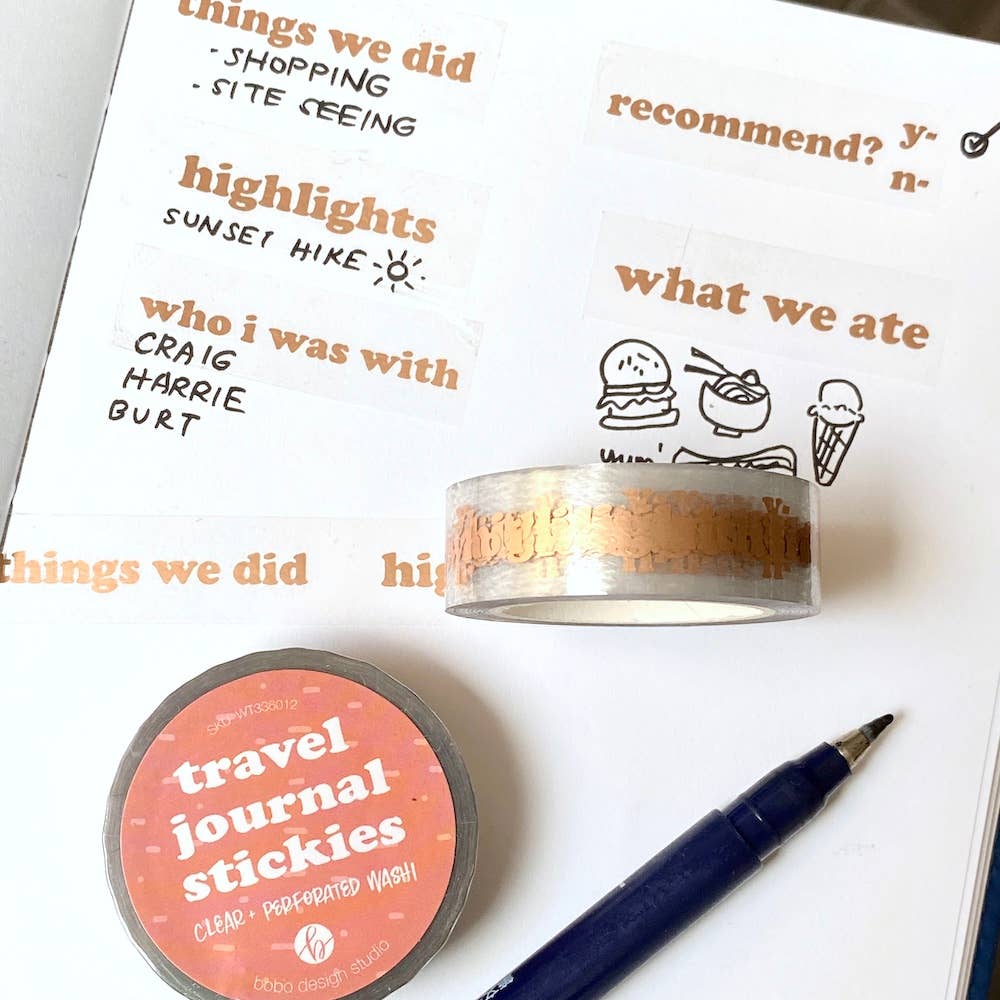 Travel Journal Stickies - Perforated Clear Washi Tape