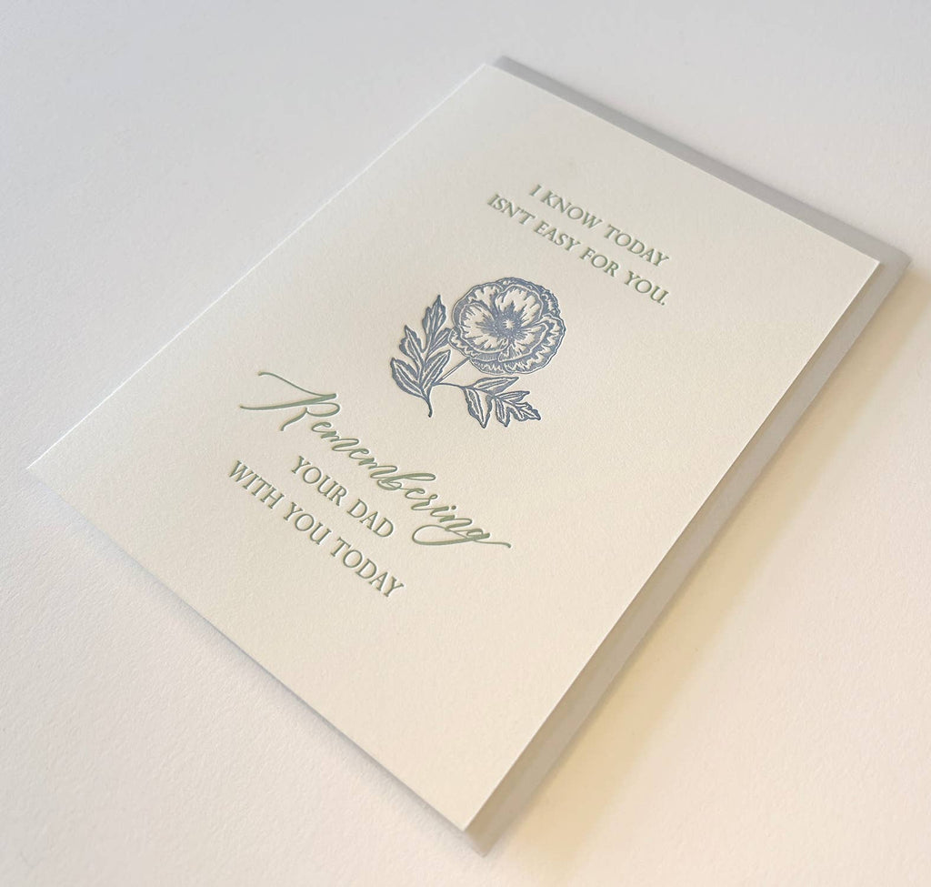 Remembering Your Dad With You Today Letterpress Card