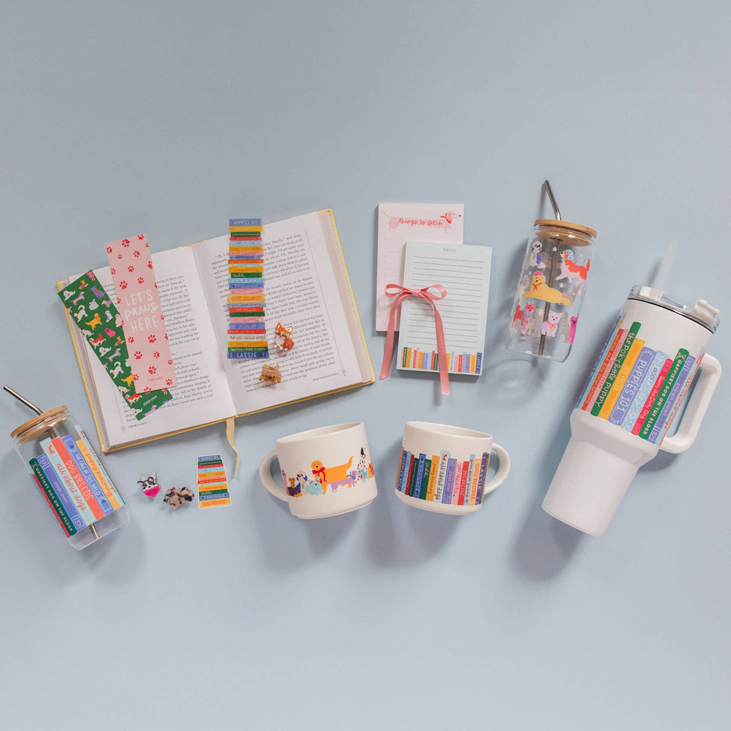 Dog Book Stack Transparent Bookmark