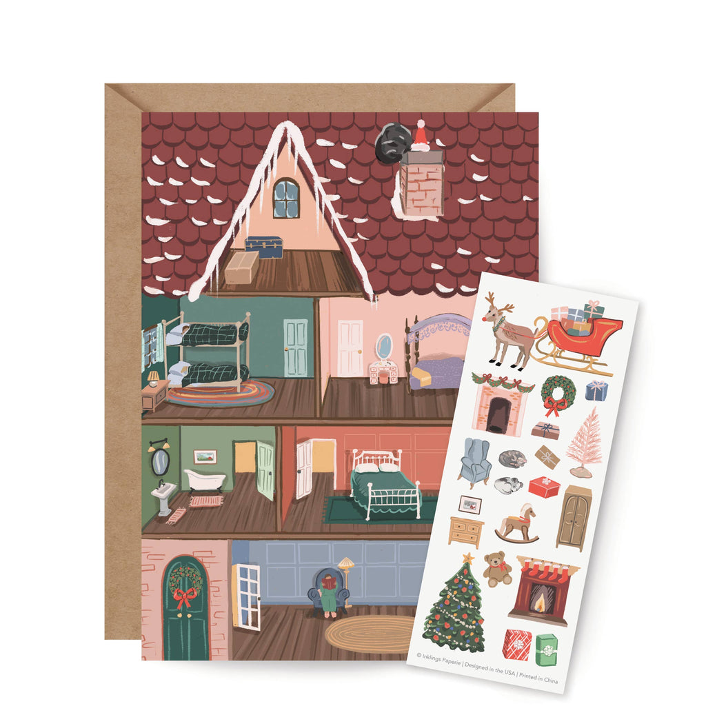 Sticker Scene Card - Holiday House