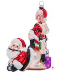 Naughty Santa and Mrs. Claus Christmas Ornament