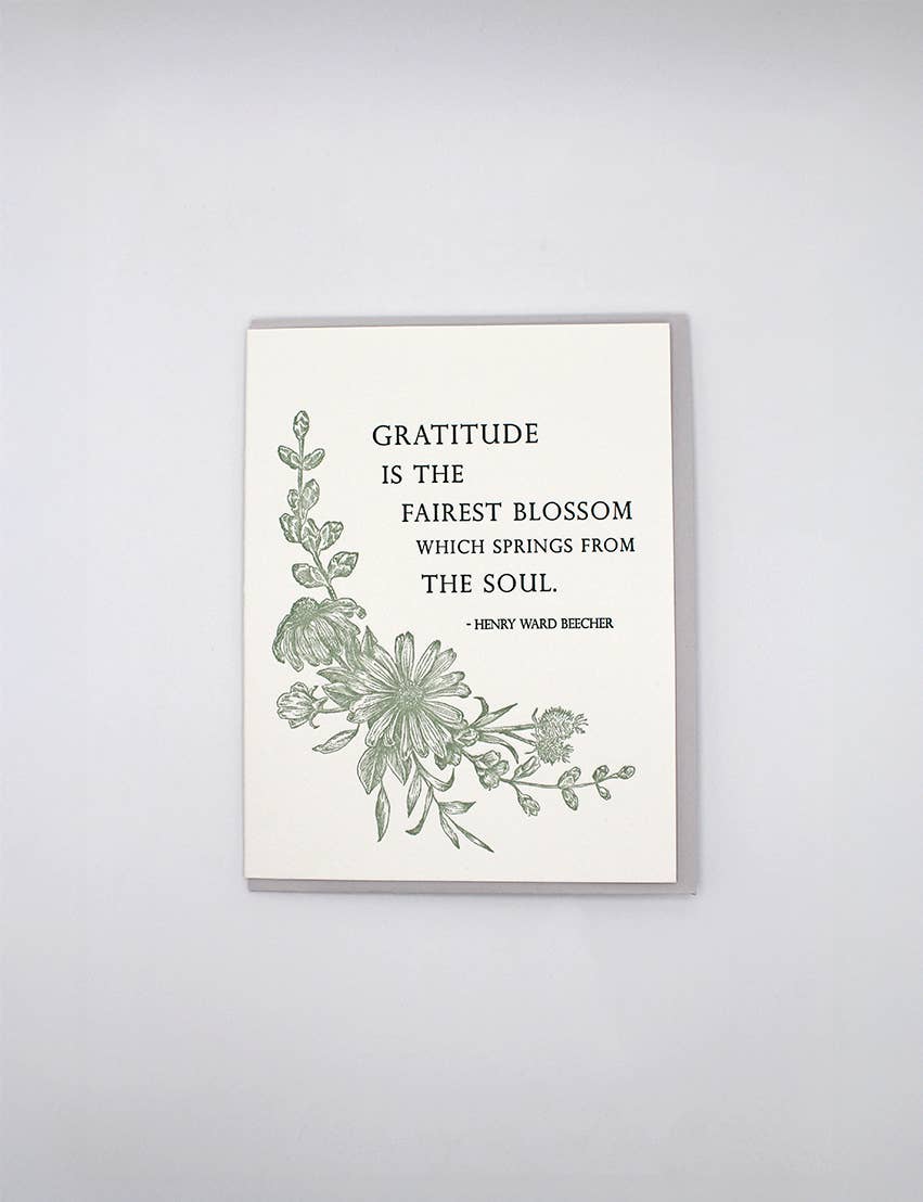 Gratitude Quote Letterpress Greeting Card 