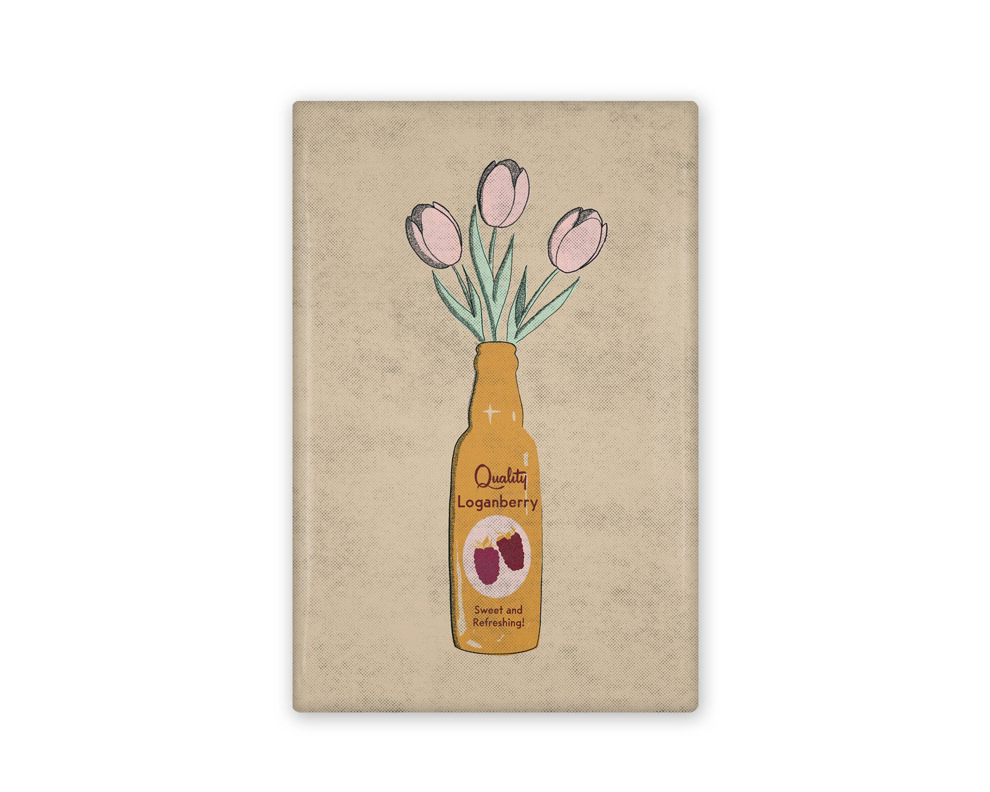 Loganberry Vase with Flowers Illustrated Magnet