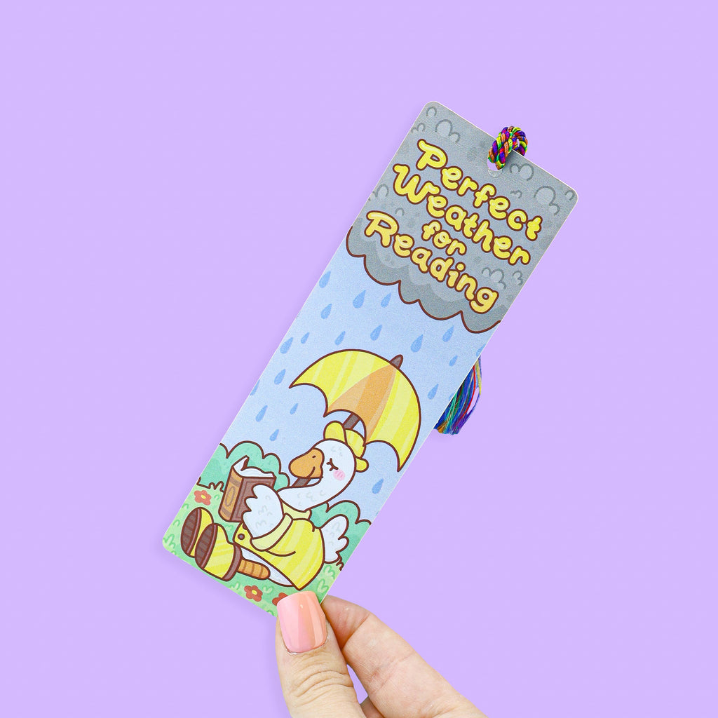 Rainy Reading Goose Bookmark