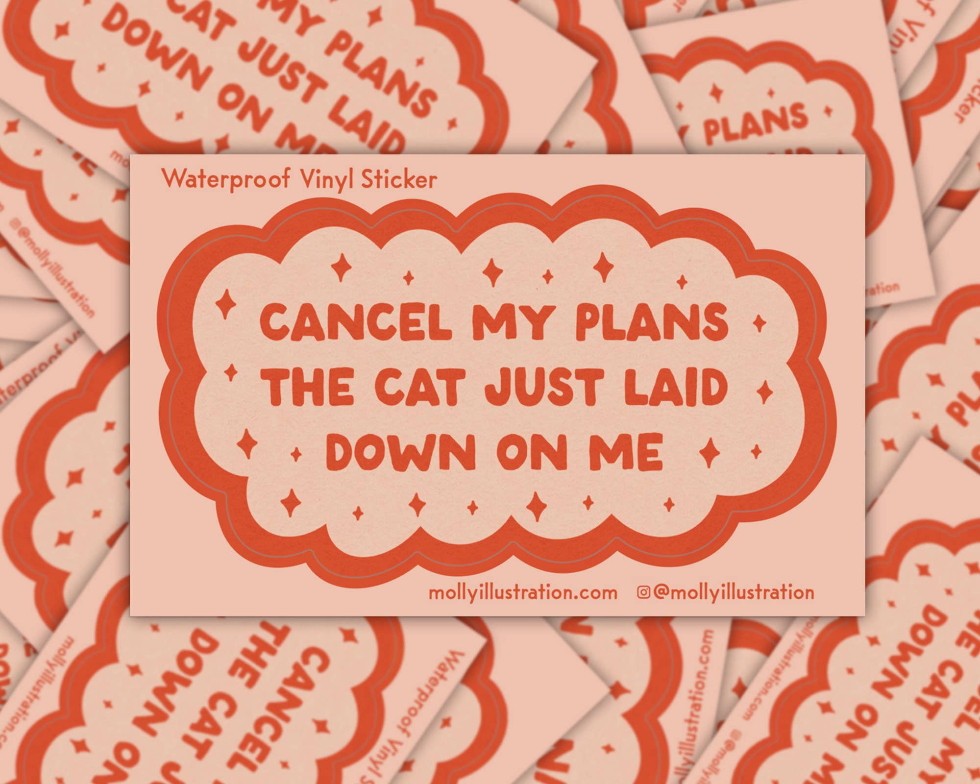 Cancel My Plans Cat Sticker