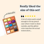 Mini Watercolor Pan - Metallic 15 Color Palette