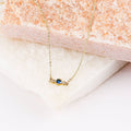 Mini CZ Sapphire Necklace- 14k Gold Dipped