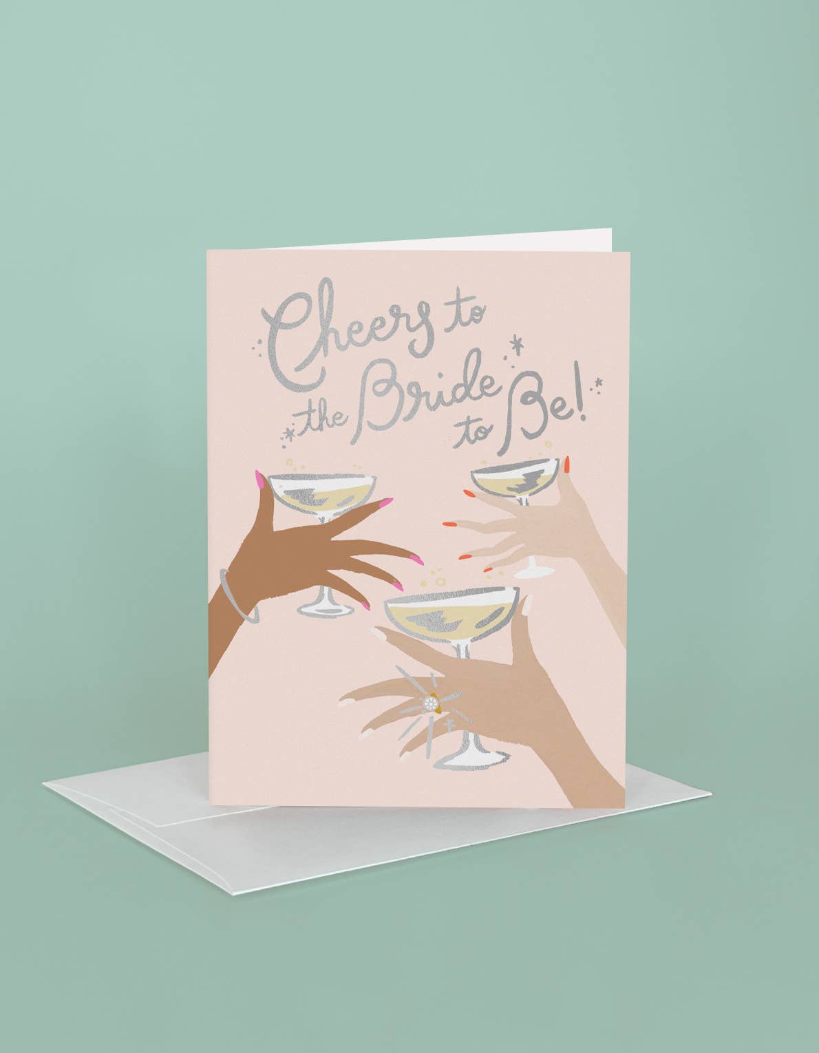 Cheers To The Bride with Silver Foil