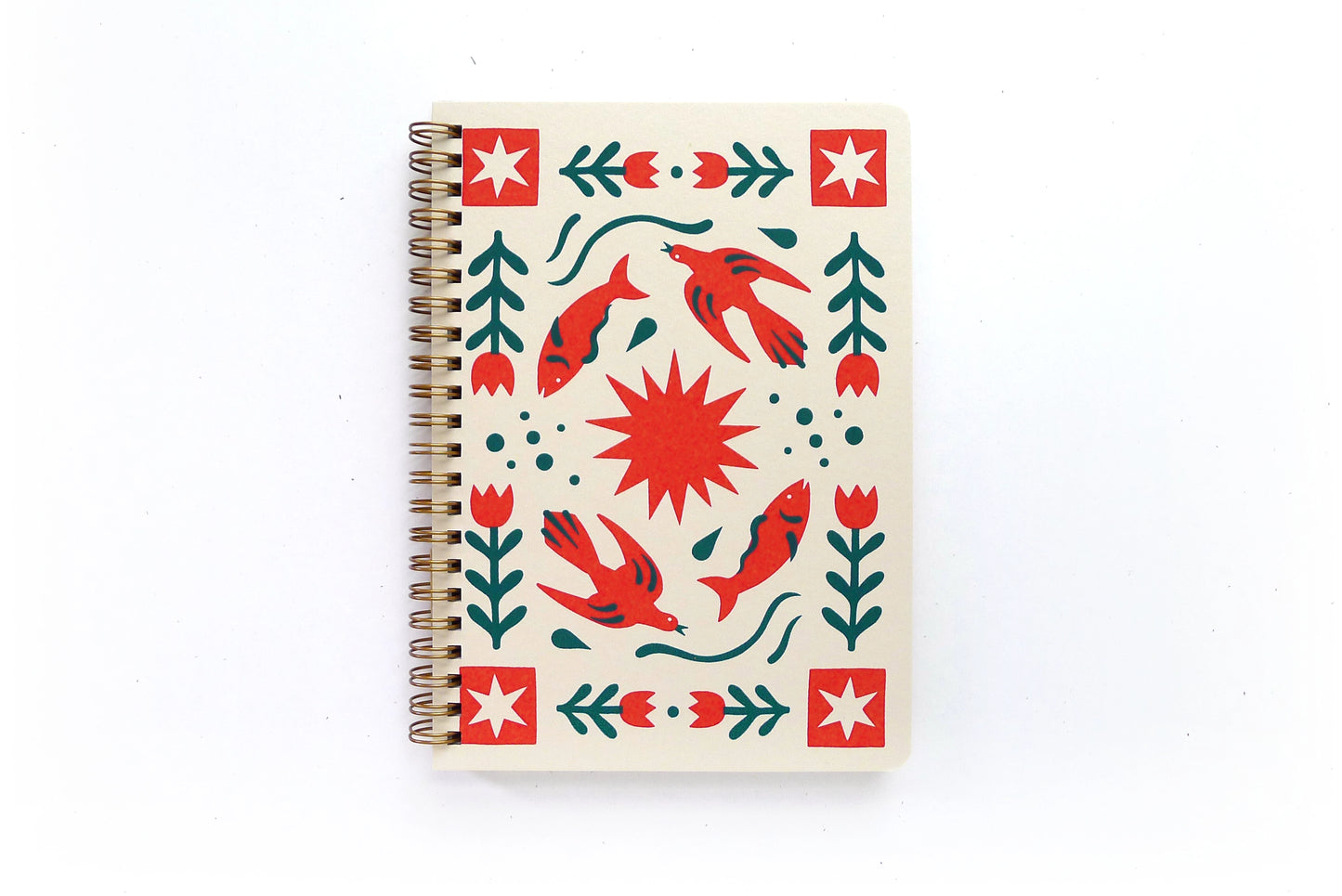 Folk Flower Coil Notebook
