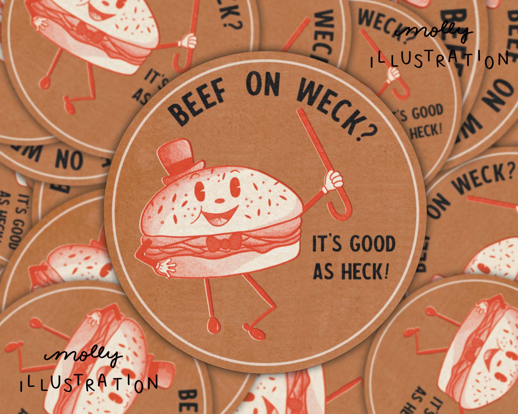 Beef on Weck, It’s Good as Heck! Sticker