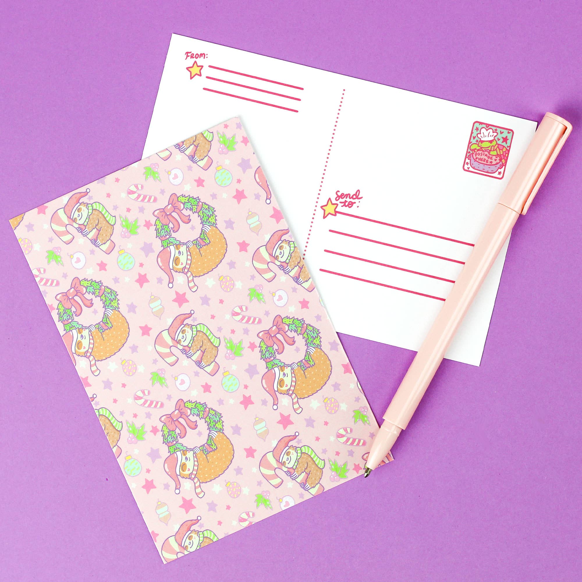 Holiday Sloth Postcard
