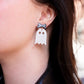 Bow Ghost Earrings- White Glitter