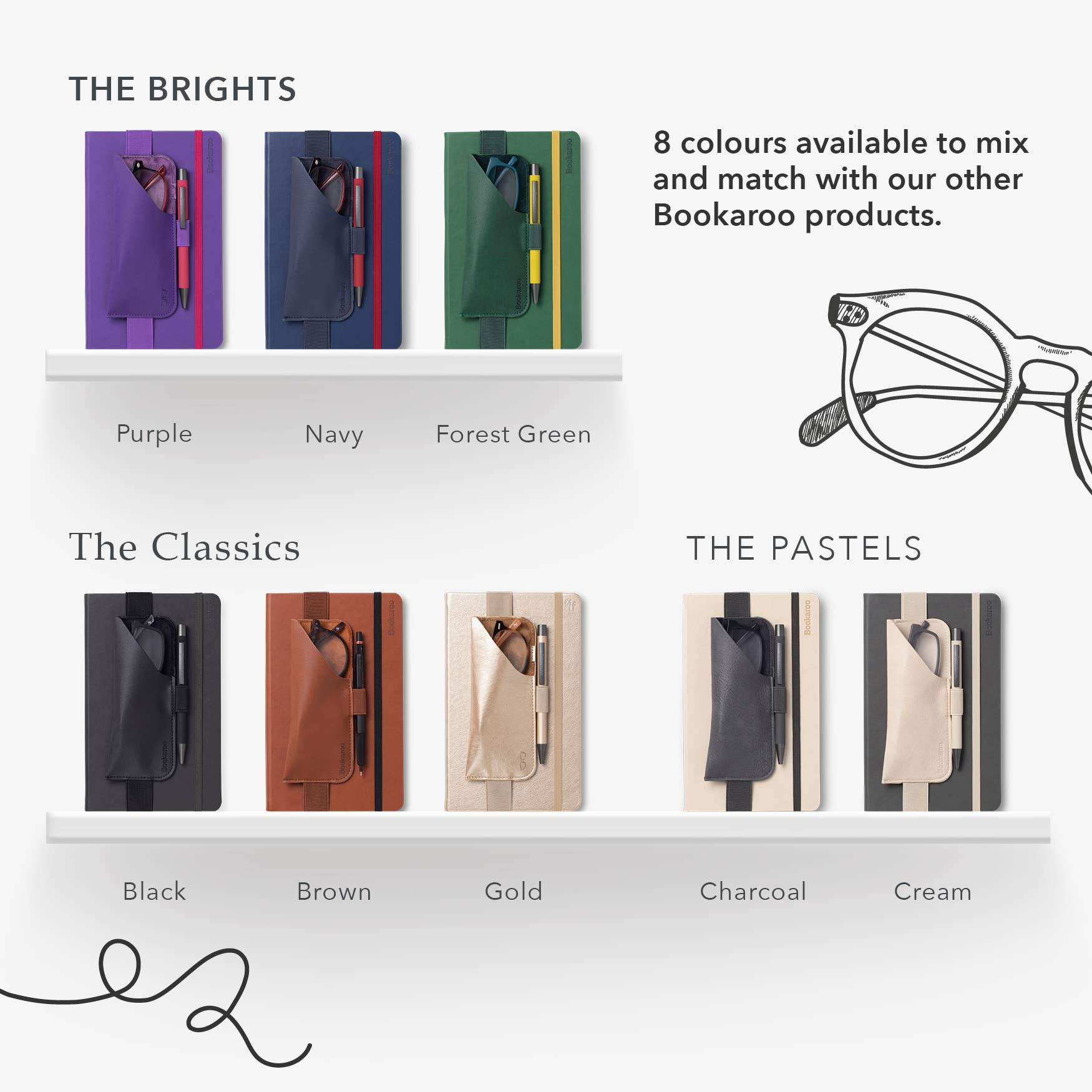 Bookaroo Glasses Case- Navy