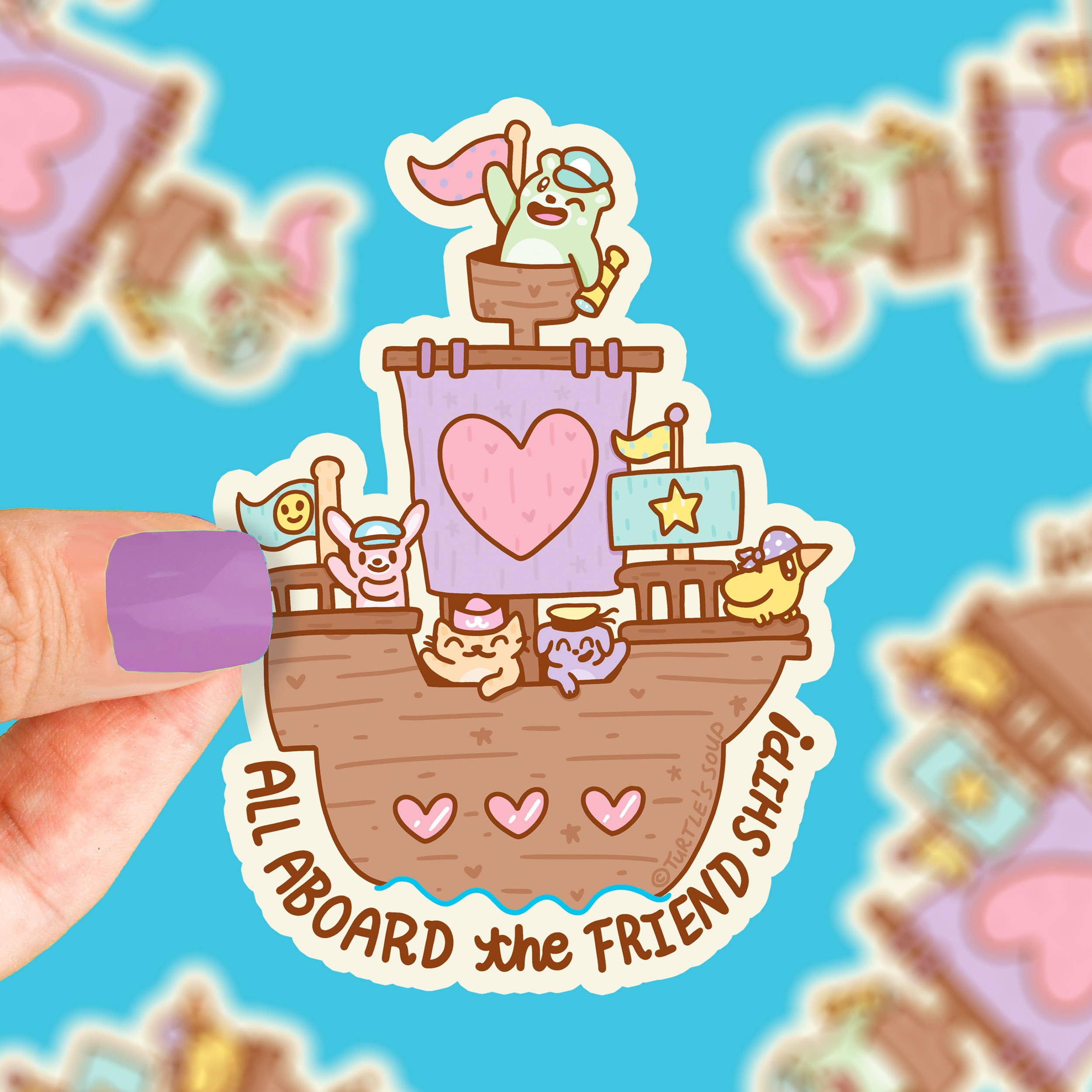 All Aboard The Friend Ship Sticker
