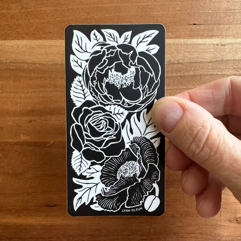 Trifloral Black Vinyl Sticker