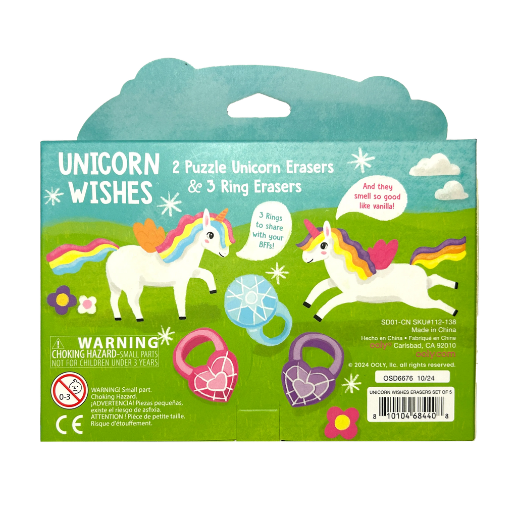Unicorn Wishes Scented Erasers- Set of 5