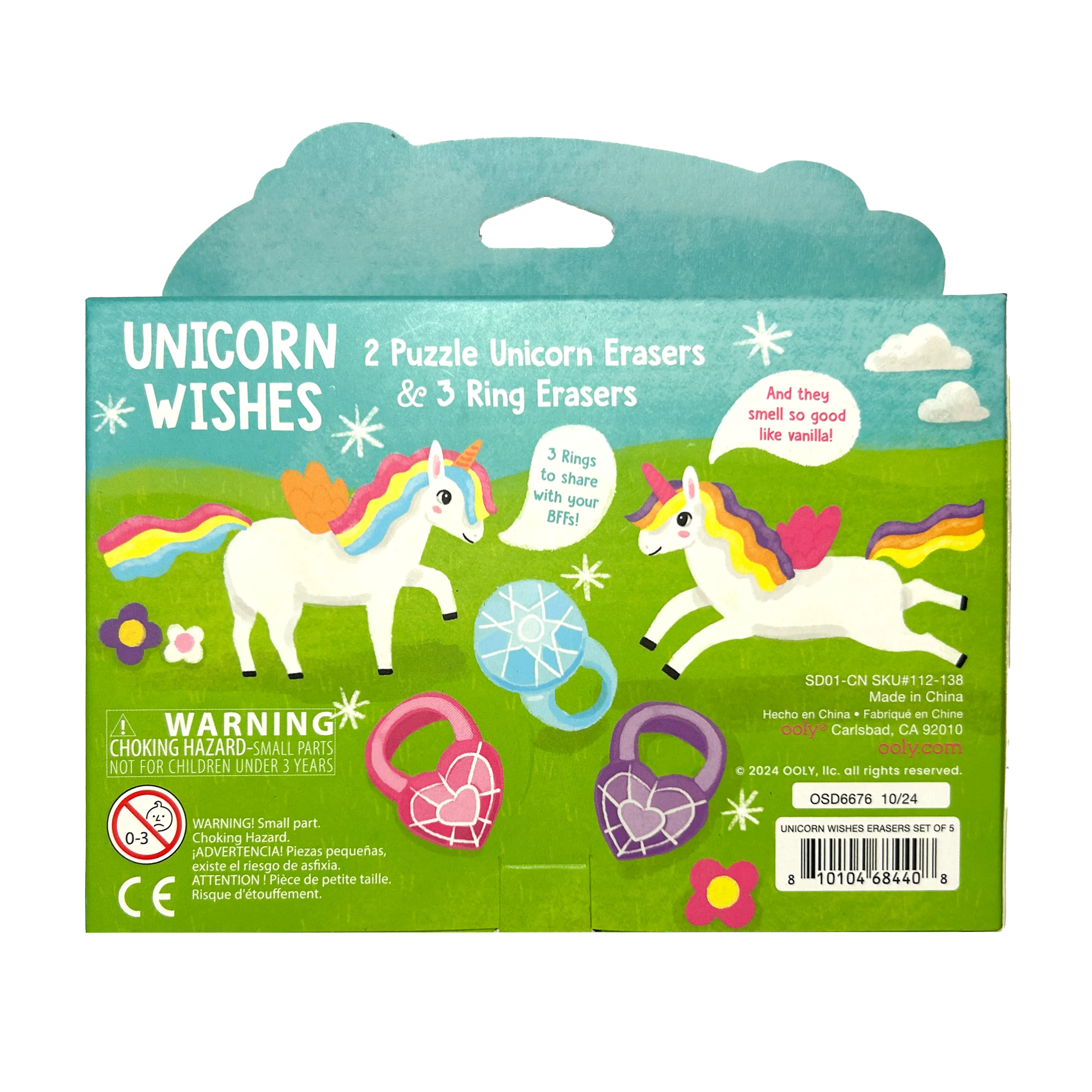 Unicorn Wishes Scented Erasers- Set of 5