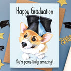 Corgi Dog Graduation Card