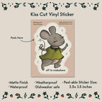 Off to Misbehave Mouse Sticker