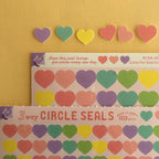 Colorful Hearts Circle Stickers