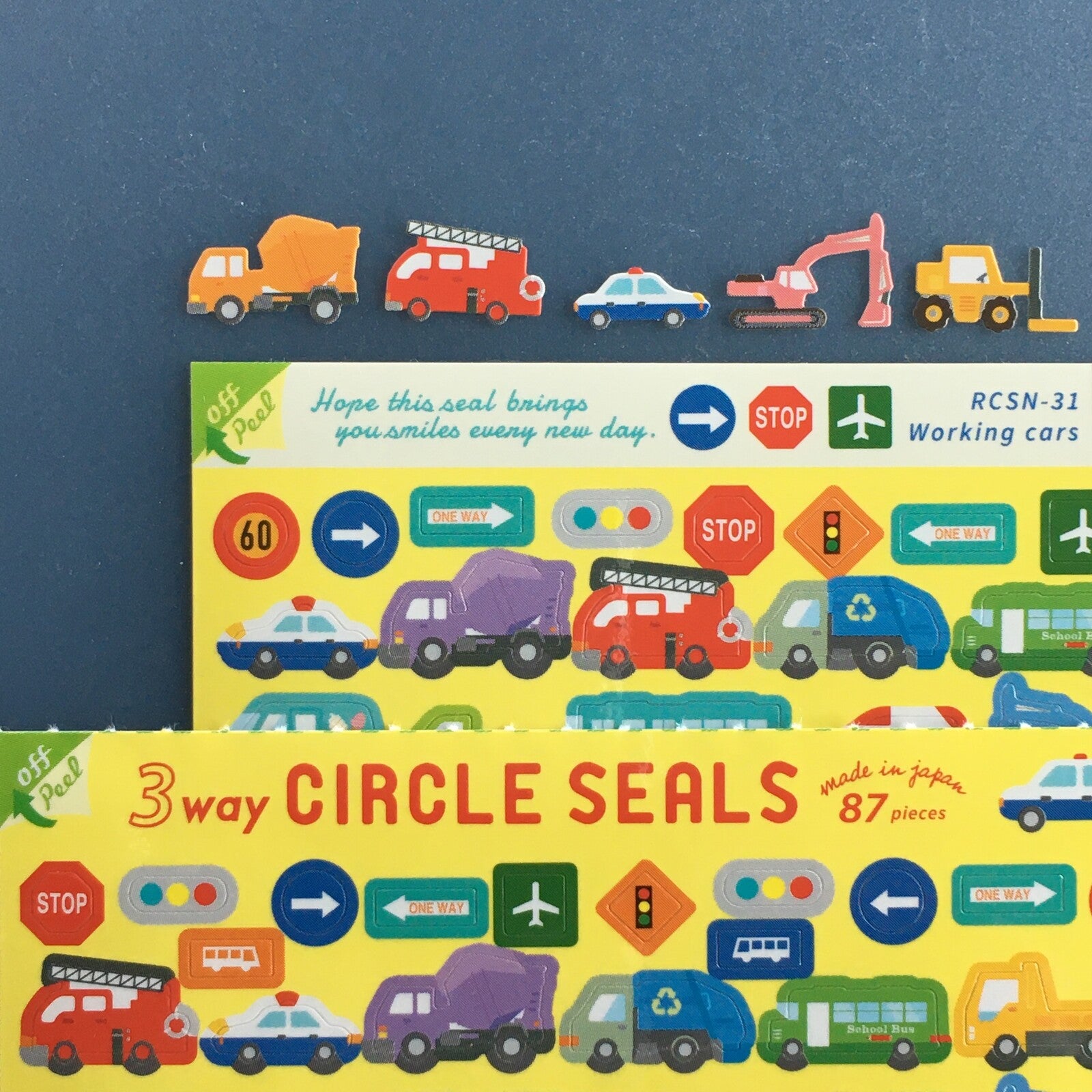 Working Cars Circle Stickers