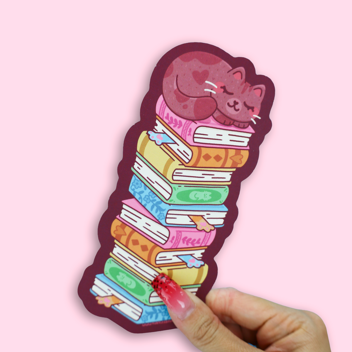 Book Stack Cat Bookmark