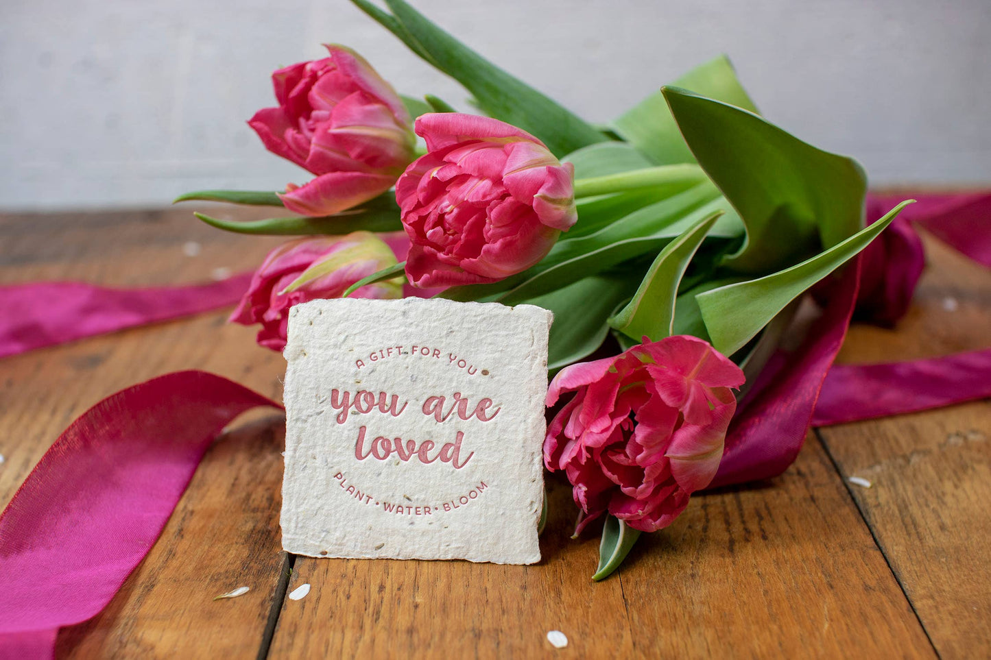 You Are Loved Petite Wildflower Handmade Paper Letterpress