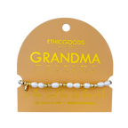 Morse Code Pearl & Gold Waterproof Beaded Bracelet | GRANDMA