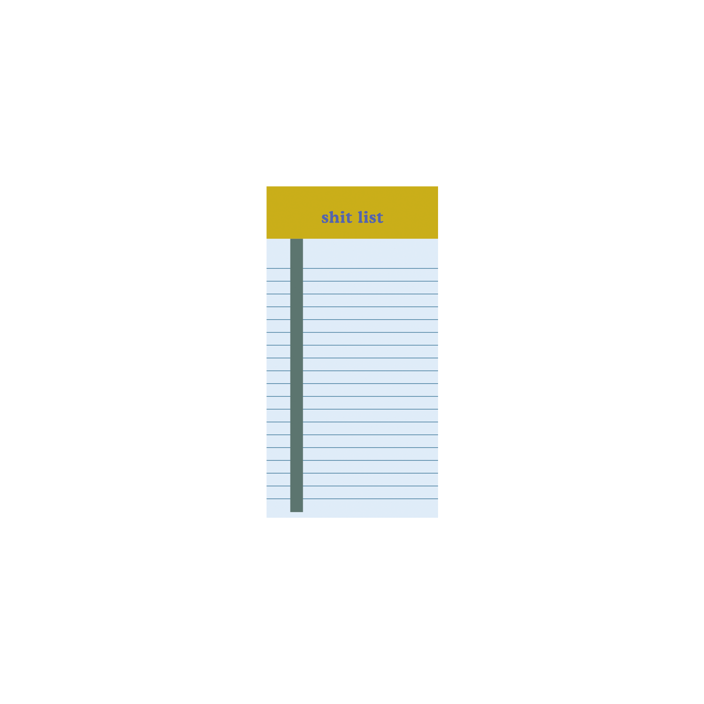 Shit List Colorblock Notepad