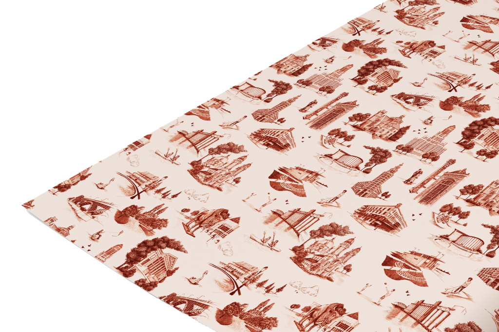 Toile de Buffalo Wrapping Paper Sheets UNFINISHED