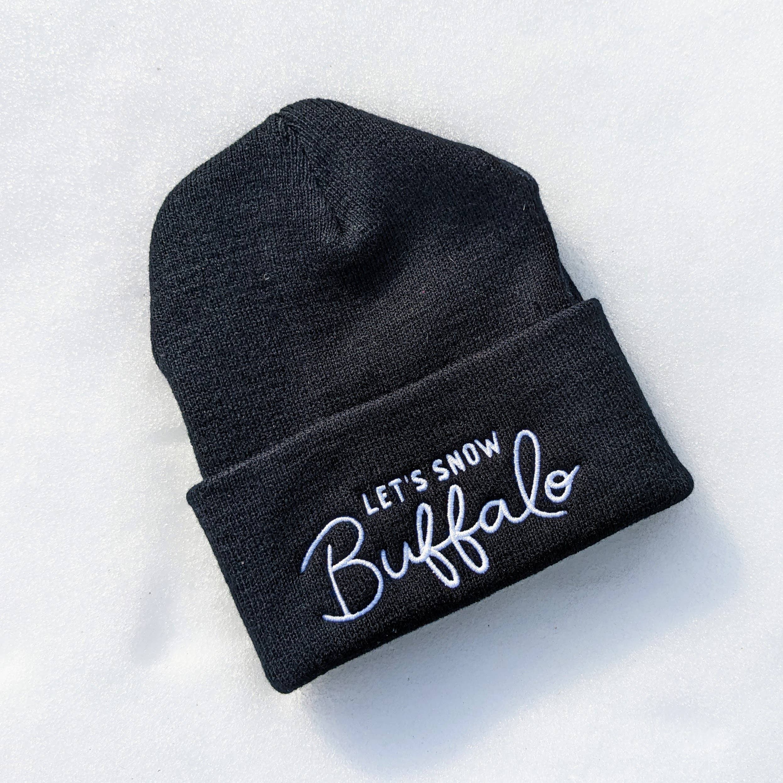 Let's Snow Buffalo Black Beanie