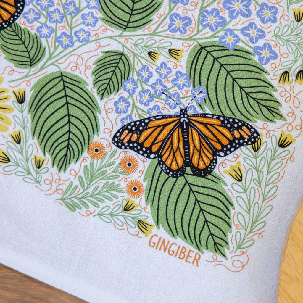 Monarch Garden Tea Towel – Butterflies, Floral