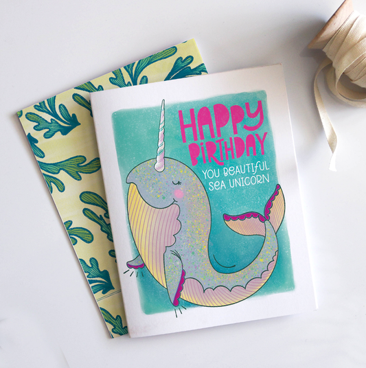 Magical Narwhal Happy Birthday Card