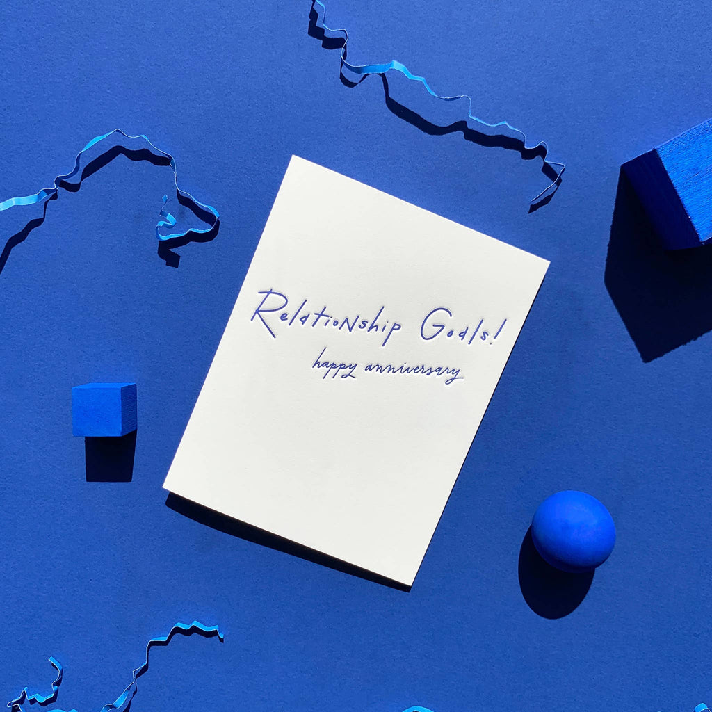 Relationship Goals Modern Anniversary Letterpress Card