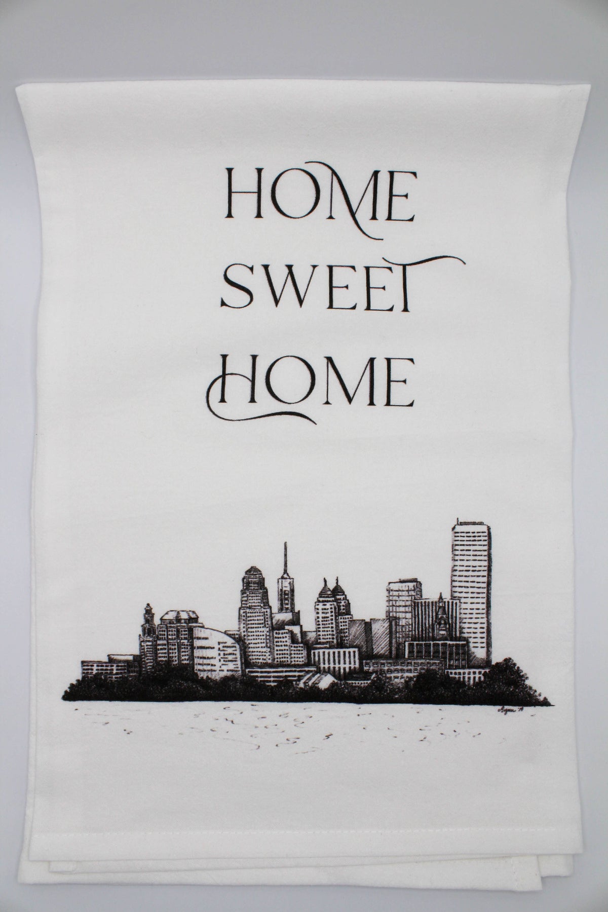 Home Sweet Home Buffalo Skyline Tea Towel