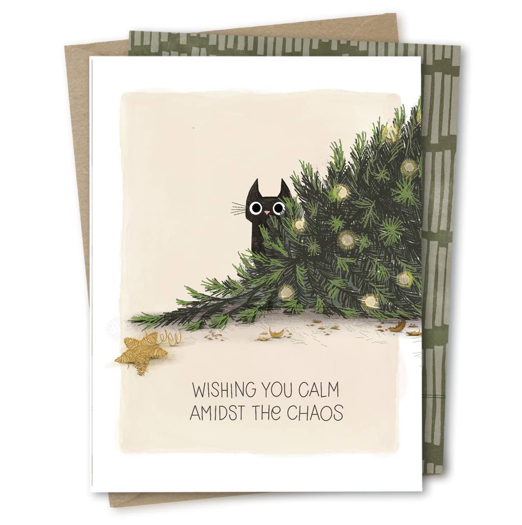 Cat Chaos | Funny Feline Cute Cat Christmas Holiday Card