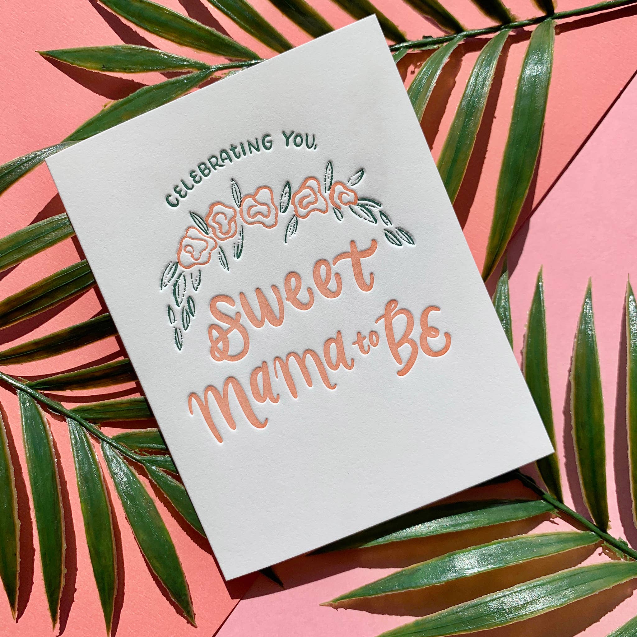 Sweet Mama To Be Letterpress Baby Shower Card