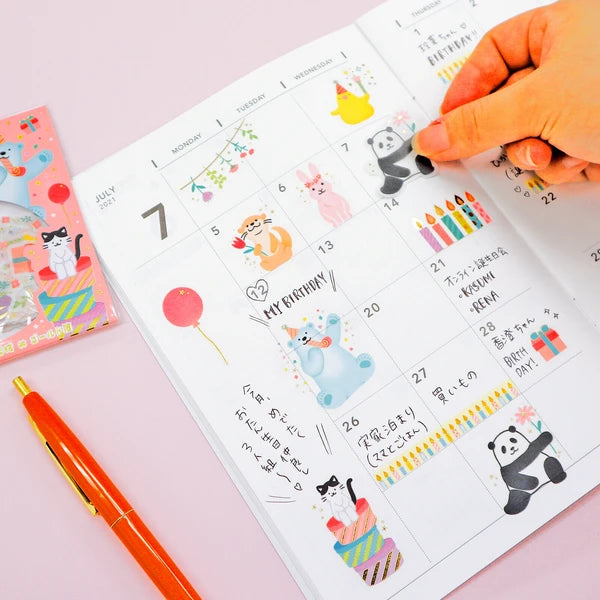 Birthday Party Cheerful Friends Sticker Flakes