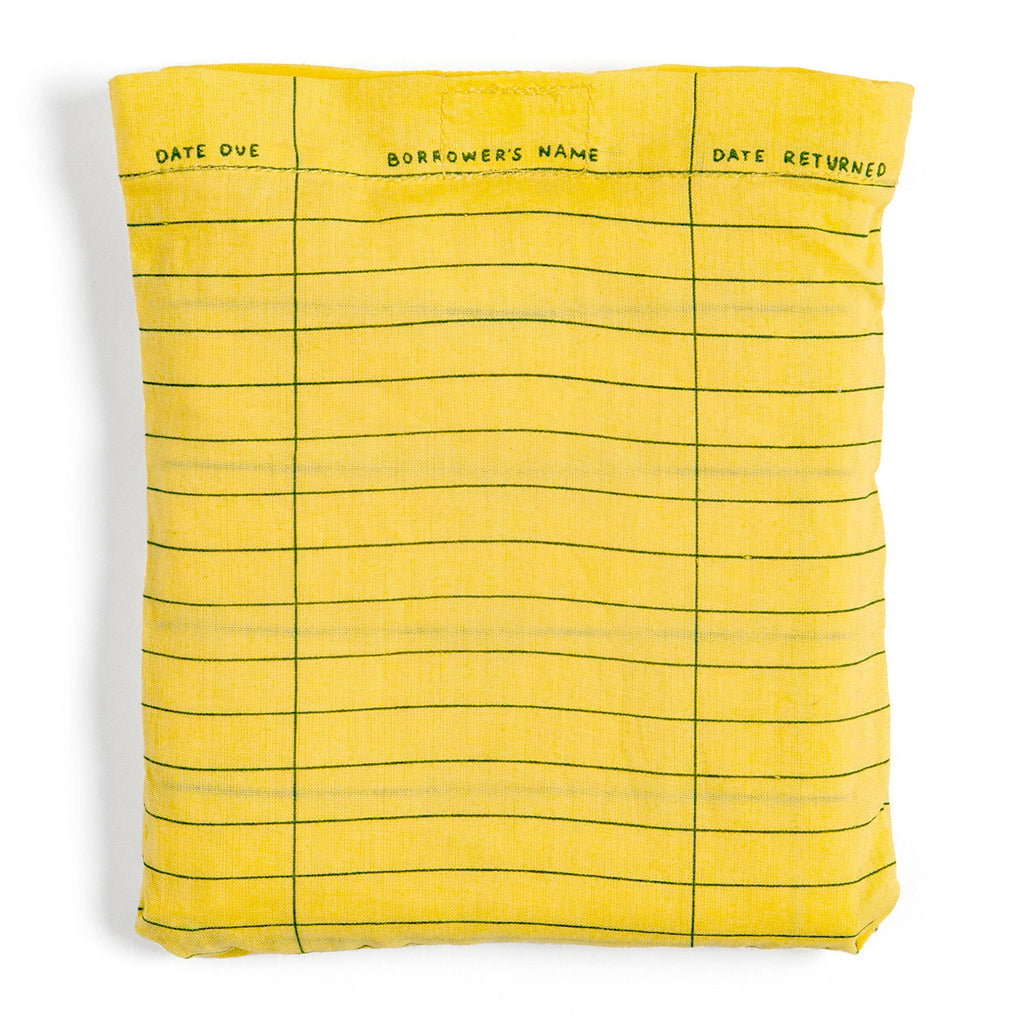 Library Card Lightweight Foldable Tote Bag- Yellow