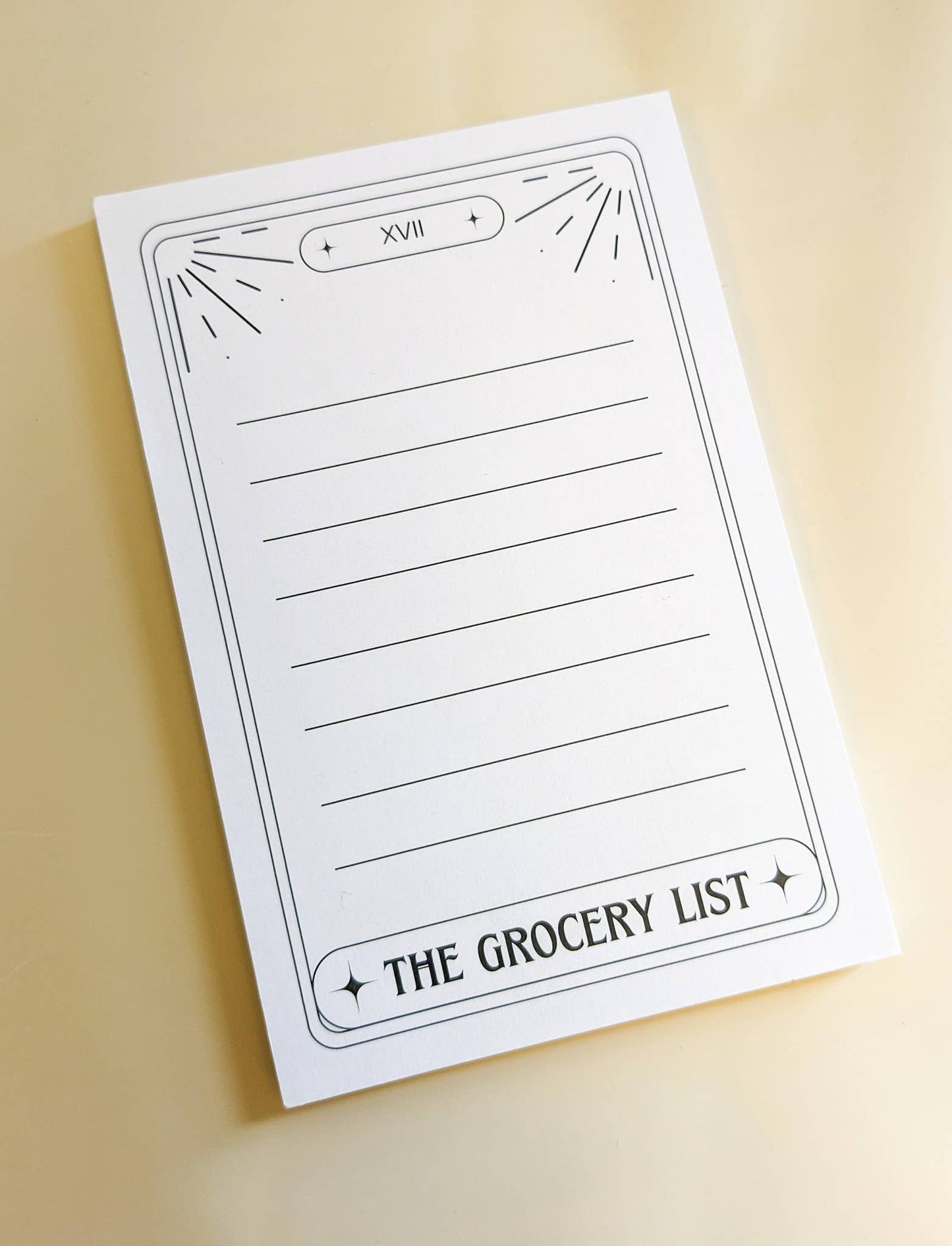 The Grocery List Tarot Card Notepad