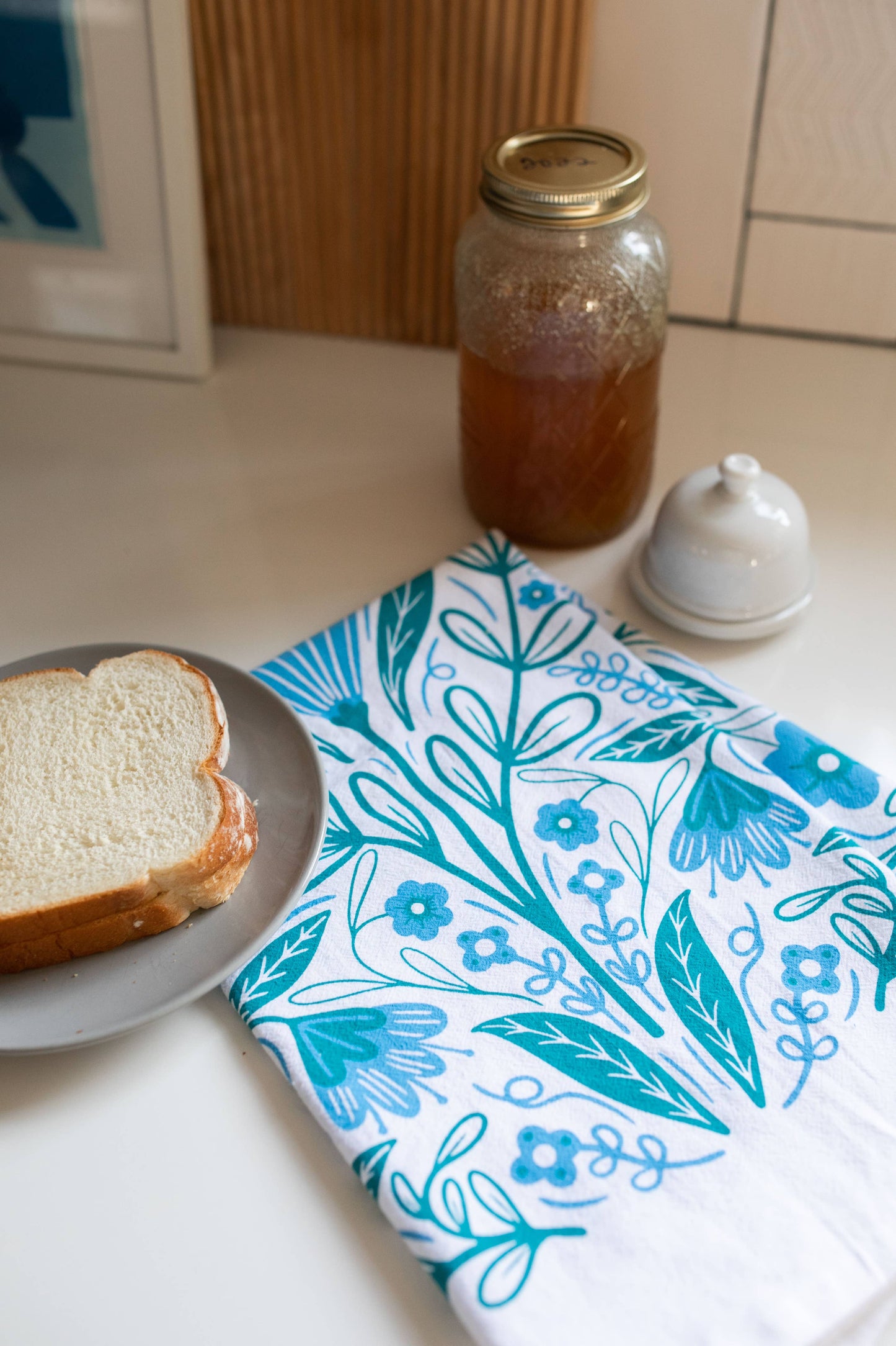 Blue Blossoms Tea Towel