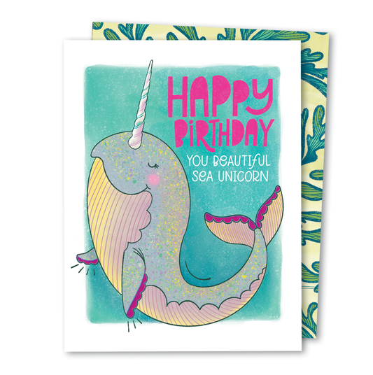 Magical Narwhal Happy Birthday Card