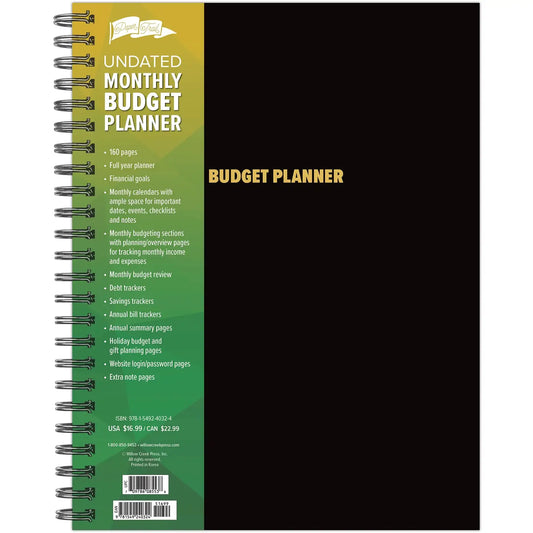 Budget 8.5" X 11" Undated Monthly Planner