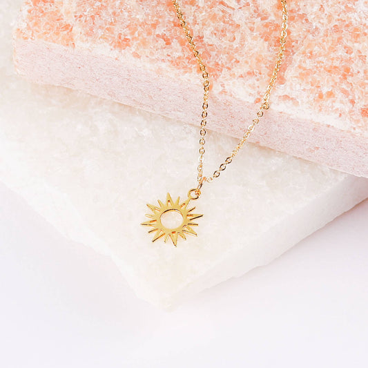 Shiny Sun Necklace- Gold