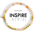 Morse Code Bracelet - Inspire - Gold Hematite & Dusty Rose
