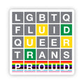 Sticker: Pride Wordle (Ends in Proud) — Empowering LGBTQIA+